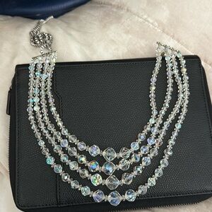 Vintage 4 strand crystal necklace. Beautiful piece.